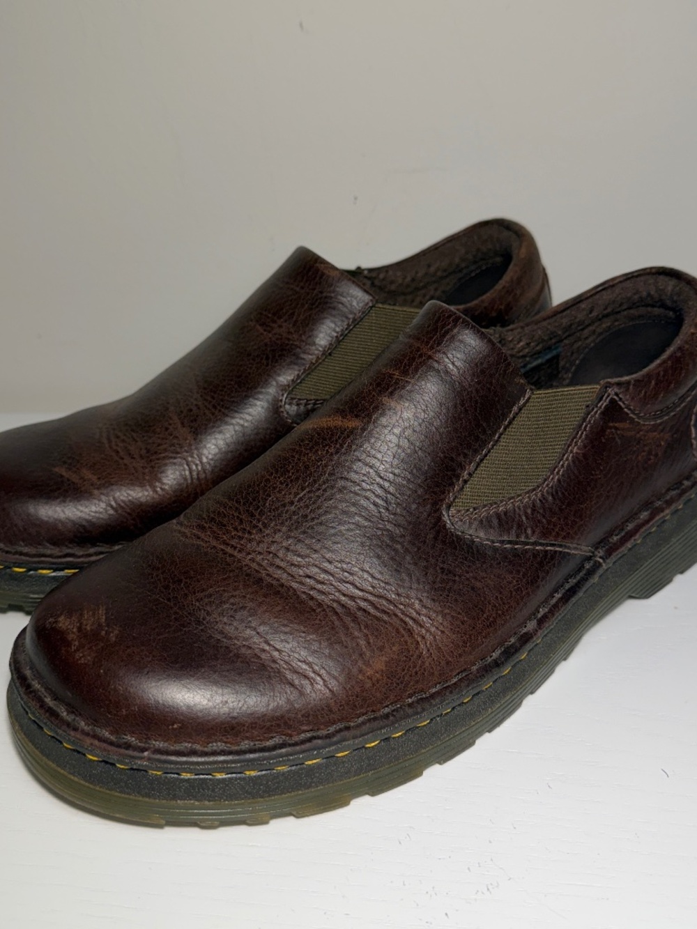 Dr. Doc Martens Orson Men's Leather Slip-On Loafer Shoes Size 9 Brown Leather